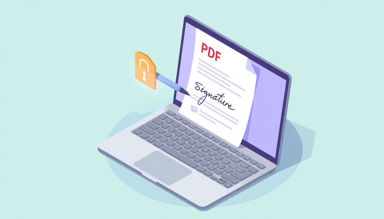 PDF document with electronic signature being added in browser